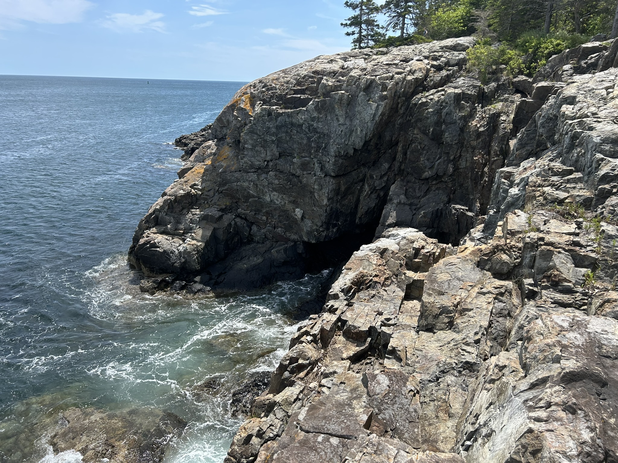 Rocky sea cave on the Acadia coast