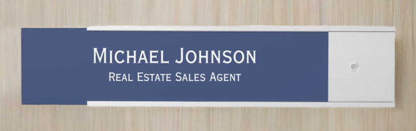 Laser engraved office door sign example